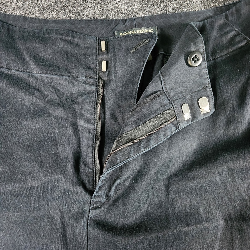 Banana Republic Stretch Black Wide Leg Pants Size 12S‎ Boho Preppy - Picture 5 of 12
